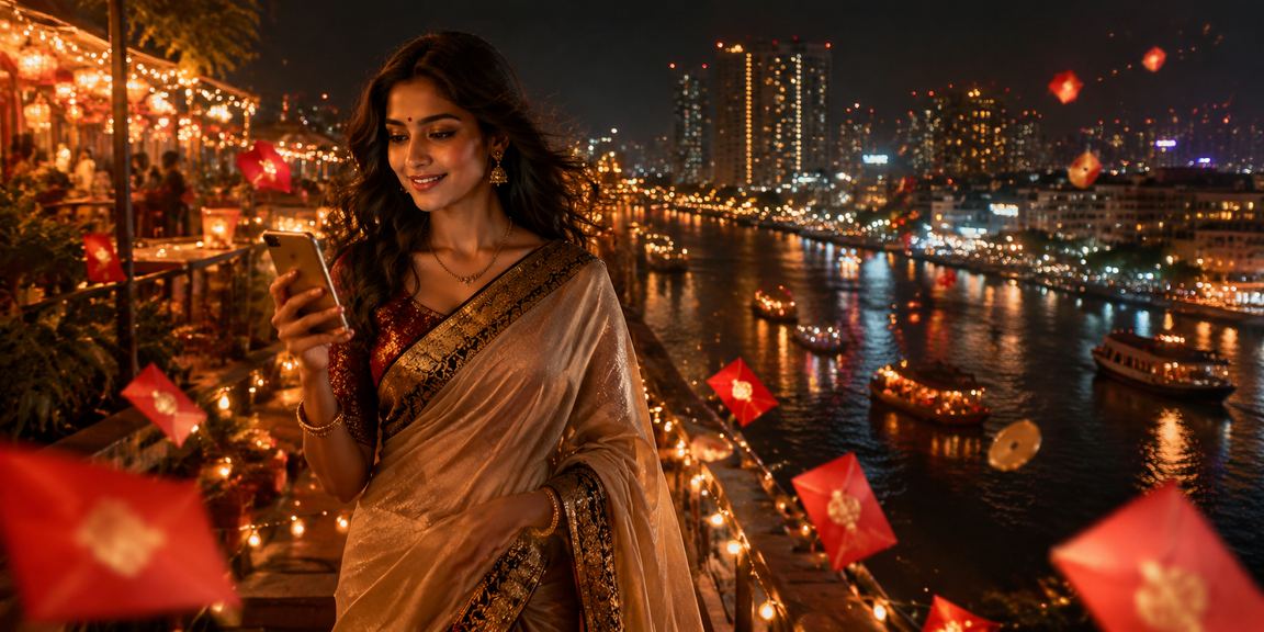 ঢাকার নাইট মার্কেটে লাল খামে বোনাস নিয়ে উৎসবে আনন্দিত একজন ব্যবহারকারী